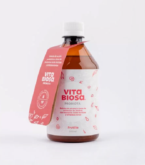 Envase VITA BIOSA probiótico bebible sabor frutilla de 500 ml